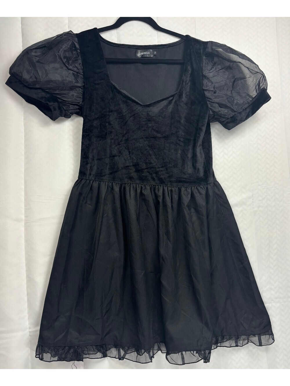 Clarisbelle Black Puff Sleeve Dress Size Large